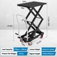thumbnail image 2 of GARVEE Hydraulic Lift Table Cart,770 Lbs Capacity Double Scissor Lift Table with Anti-Slip Pad & 4 Wheels,Black, 2 of 7