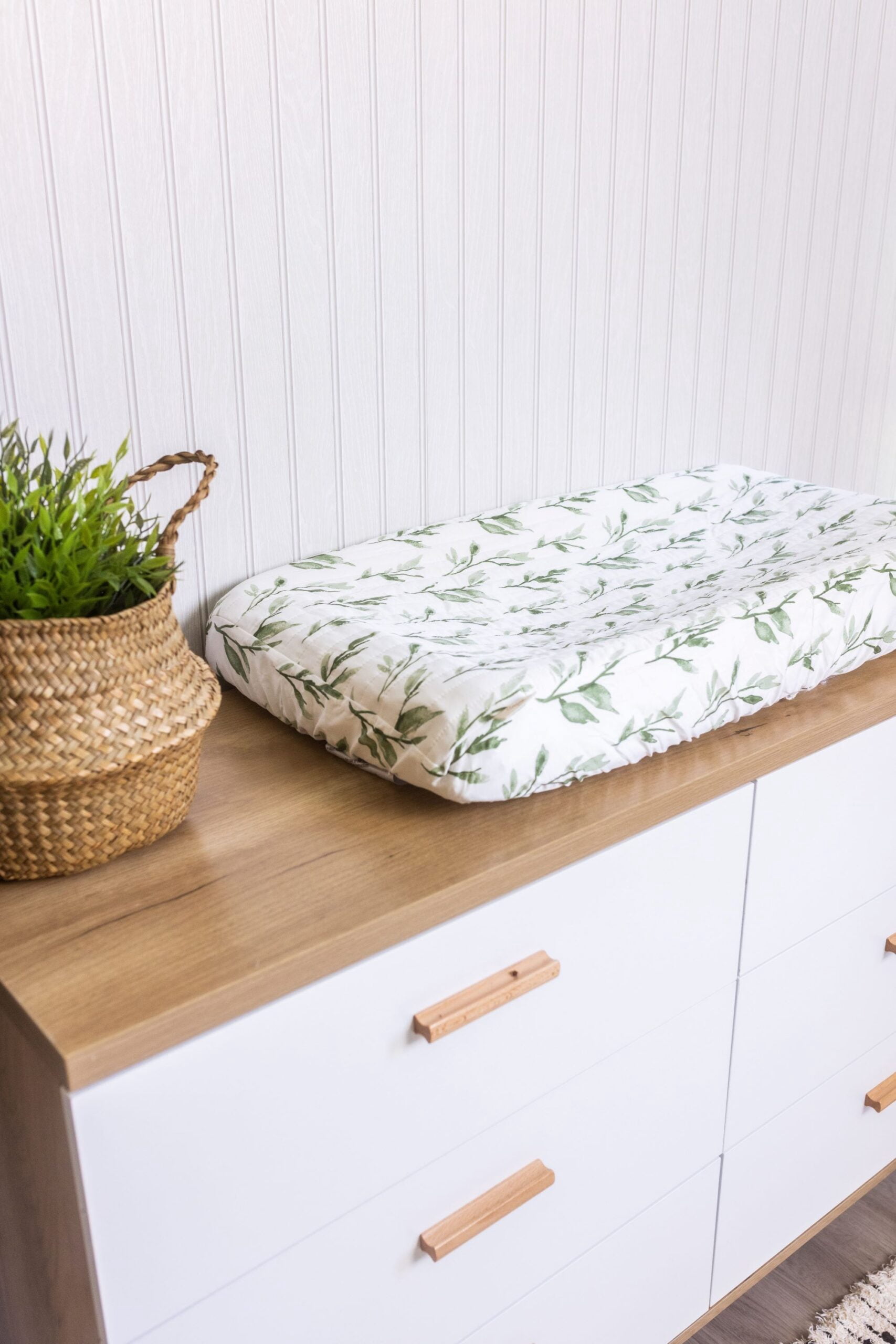 Crane Baby Parker Quilted Change Pad Cover - Leaf