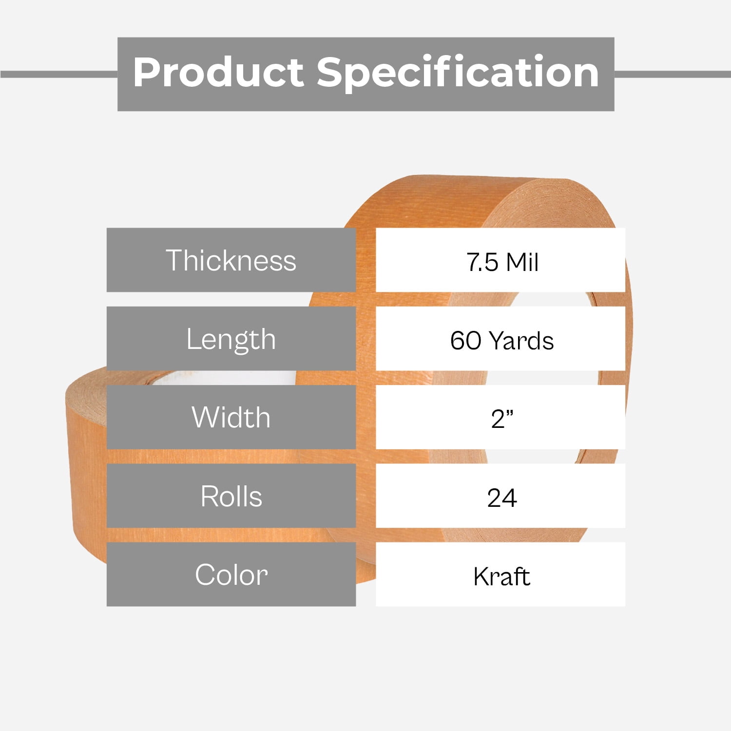 MMBM Flatback Tape 2" x 60 Yards Tan Kraft 7.5 Mil Reliable for Framing and Sealing 24 Rolls
