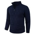 thumbnail image 2 of Betivan Man 1/4 Zip Sweaters Casual Loose Elastic Pullover Lightweight Soft Knit Long Sleeve Stand-Up Collar Top, 2 of 5