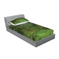 thumbnail image 2 of Ambesonne Tropical Fitted Sheet & Pillow Sham Set, Rice Paddies, Twin, Green, 2 of 2