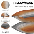 thumbnail image 5 of Throw Pillow Covers 16x16 Inch Set of 2, Burnt Orange Gray Ombre Waterproof Outdoor Pillow Covers, Vintage Farmhouse Wooden Decorative Cushion Pillowcases for Couch, Sofa, Bed, Garden, Patio, 5 of 9