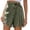 Army Green, variant on Womens Tassel Trim Wrap Skort Tie Waist with Casual Vacation Boho Style Shorts