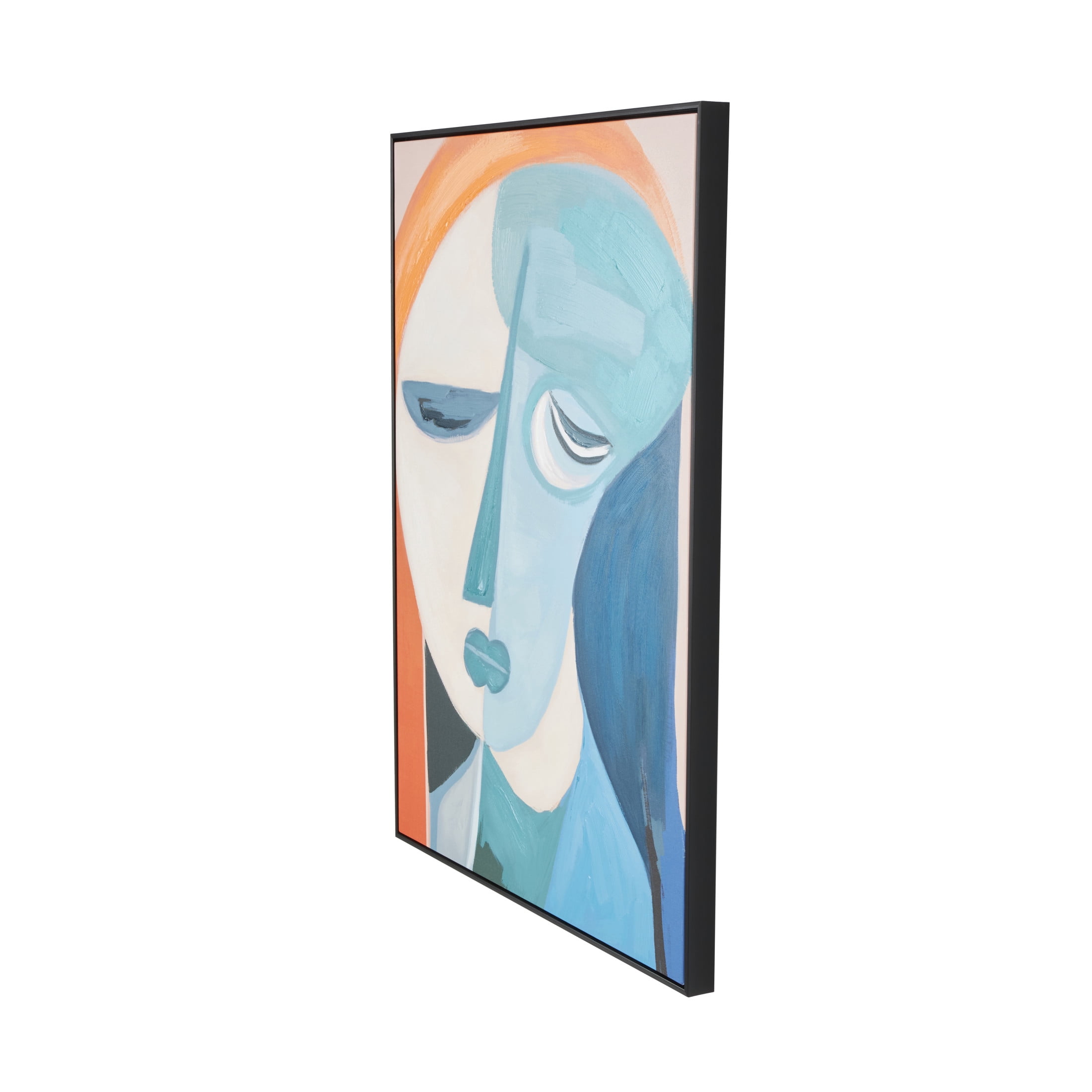 30" x 40" Impressionist Woman Framed Wall Art with Brushed Paint Strokes and Black Frame, by DecMode