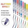 thumbnail image 2 of Glitter Markers Set of 3/9, Color Markers, 2mm Nib for Medium Sized Lines, 2 of 11