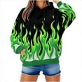 thumbnail image 4 of Uootdi Long Sleeve Hoodies for Women Drawstring Casual Hoodies Flame 3D Printed Graphic Pullover Tops with Pockets Gift, 4 of 9