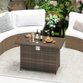 thumbnail image 4 of Costway 44.5" Propane Fire Pit Table with Metal Slatted Tabletop & Stainless Steel Burner Brown, 4 of 10