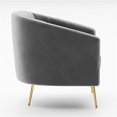 thumbnail image 4 of Pemberly Row Barrel Steel and Velvet Accent Chair with Gold Legs in Gray, 4 of 6