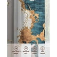 thumbnail image 3 of Teal Yellow Art Sheer Curtains for Living Room Bedroom Modern Abstract Art Aesthetics Sheer Curtains 84 Inch Long 2 Panels Set Light Filtering Curtain Window Treatments Drapes for Dining Room, 3 of 6