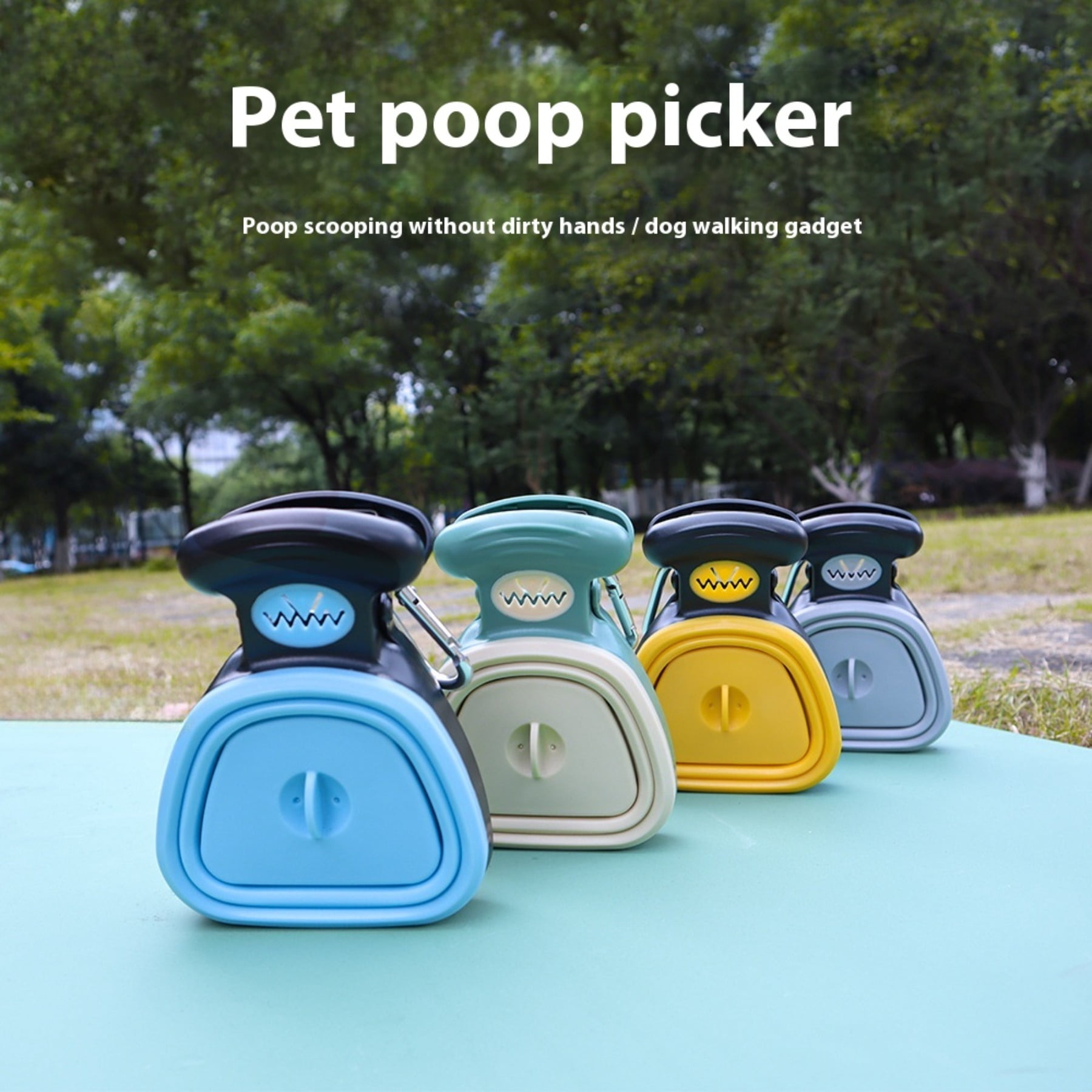 Dog Poop Bag Holder and Scooper 2 in 1 Portable Waste Disposal Tool for Outdoor Walking with Built-in Bags