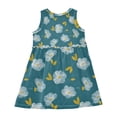 thumbnail image 3 of Girls Dress White Line Flower Pattern Sleeveless Dress for Girls Hem A-Line Casual Sundress, 3 of 7