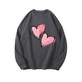 thumbnail image 6 of Craaazy Women's Heart Printed Valentines Shirts Crewneck Loose Long Sleeve Tops Gifts, 6 of 9