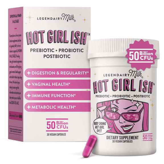 Legendairy Milk Hot Girl Ish Women's Daily Probiotic, Prebiotic, and Postbiotic Supplement, 30 Count
