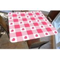 thumbnail image 2 of Checkered Fitted Polyester Tablecloth Square, Red White Lattice Elastic Edge Home Decor Table Cover, Stain Resistant Washable Table Clothes for Family Holiday Party Use, Fits 34"x34" Table, 2 of 4