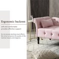 thumbnail image 4 of Holaki Tufted Upholstered Velvet Rolled Arm Chaise Lounges Indoor Chair, Right Arm Facing Chaise Lounge with Nailhead Trim for Living Room Bedroom Office, Pink, 4 of 10