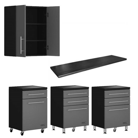 5 Piece Garage Storage Set With Rolling Cabinet Wall Cabinet 2