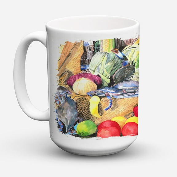 Carolines Treasures 8538CM15 Barqs and Crabs Coffee Mug 15 oz 15 ounce multicolor