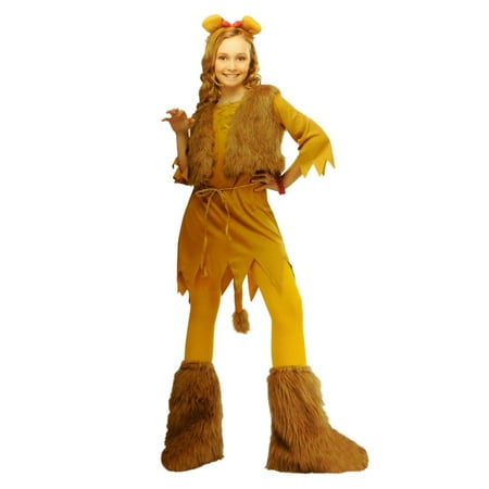 Totally Ghoul Girls Lion Costume with Dress Vest & Headband 4-6