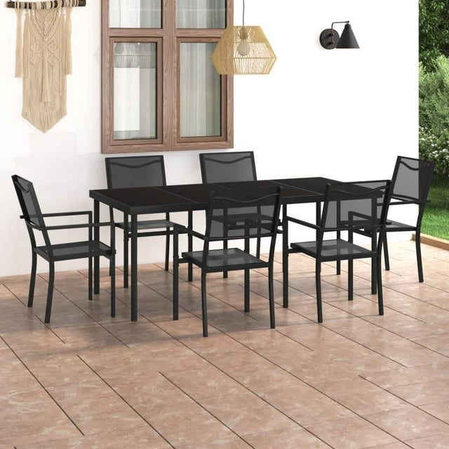 vidaXL Ensemble de Salle à Manger d'Extérieur 7 Pcs Acier