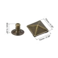 thumbnail image 2 of Unique Bargains 50 Ensembles Rivet de Pointe 10mm Pyramide Rivet Rapide Clous Carrés Pointes Ton Bronze, 2 of 5