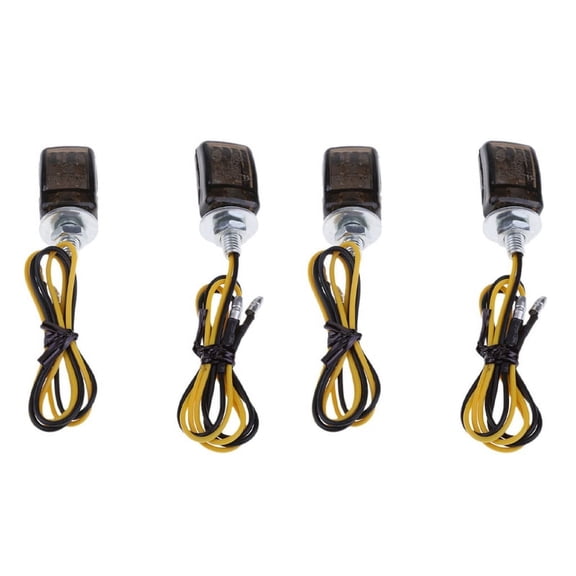 4Pcs Universal LED Black Mini Tiny Small Indicators Turn Signals Motorcycle Motor Bike for