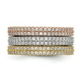 thumbnail image 3 of 925 Sterling Silver White Yellow & Rose-tone Set of 3 CZ Eternity Rings Size: 7; for Adults and Teens; for Women and Men, 3 of 8