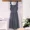 Gray, variant on Pink Cross Back Apron Dress with Ruffle Pockets Kitchen Gardening Cooking Baking Pinafore Apron for Women