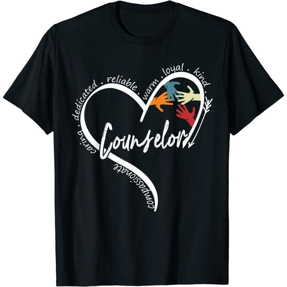 Funny Counselor Graphic Tees Tops Back To School Gift T-Shirt Black Tee