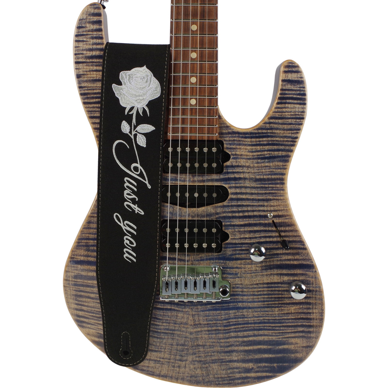 Adjustable Guitar Suede Straps Relief Embroidery Belt Bass Acoustic Accessory