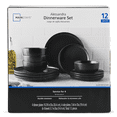 Mainstays Alessandra Matte Black 12Piece Stoneware Dinnerware Set