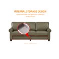 thumbnail image 4 of 2 Piece Living Room Sofa Set, PU Leather Chesterfield Sofa Loveseat+3 Seater Sofa Couch with Hidden Storage and Wooden Legs, Modern Sectional Sofa Set for Apartment Office, Grey, 4 of 9