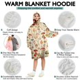 thumbnail image 5 of Colorful Mushroom Assortment Beige Pattern Wearable Oversized Blanket,Wearable Blanket Hoodie for Adults,Cozy Hooded Blankets with Super Pockets,Super Warm Fuzzy Pullover for Women & Men, 5 of 6