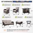 thumbnail image 2 of Gymojoy Brown Outdoor Patio Furniture Set with 43" Fire Pit Table, 9 Pieces Sectional Conversation Sets, All-Weather Wicker Rattan Sofa Ottoman with Beige Cushion for Garden Backyard Deck, Dark Grey, 2 of 11