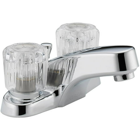 Peerless P299621LF Chrome 2-Handle Lavatory Faucet with Acrylic Handles