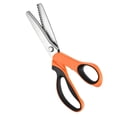 thumbnail image 2 of Cyenie Stainless Steel Pinking Shears, Sewing Scissors, Zig Zag Scalloped Scissors for Craft Dressmaking, Comfort Grip Shears for Fabric Cutting DIY (Orange Black Triangle), 2 of 5