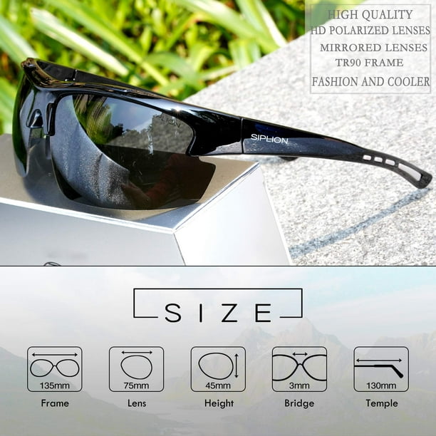 SIPLION Men's Polarized Sunglasses Sports Glasses for Cycling