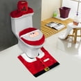 thumbnail image 5 of Bangcool 3PCS Christmas Toilet Cover Set Santa Toilet Seat Cover Toilet Tank Cover & Rug, 5 of 5