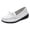 White, variant on Modisza Women's Leather Loafers Slip on Wedge Shoes for Work Shopping Ladies Summer Comfortabel Walking Loafer Black Size 5.5