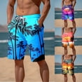 thumbnail image 2 of CHENge Men's Swim Trunks 5 Inch Loose Fit Tropical Print Quick Dry Vacation Beach Shorts with Pockets Anti-Chafe Beach Shorts Bathing Suits, 2 of 6