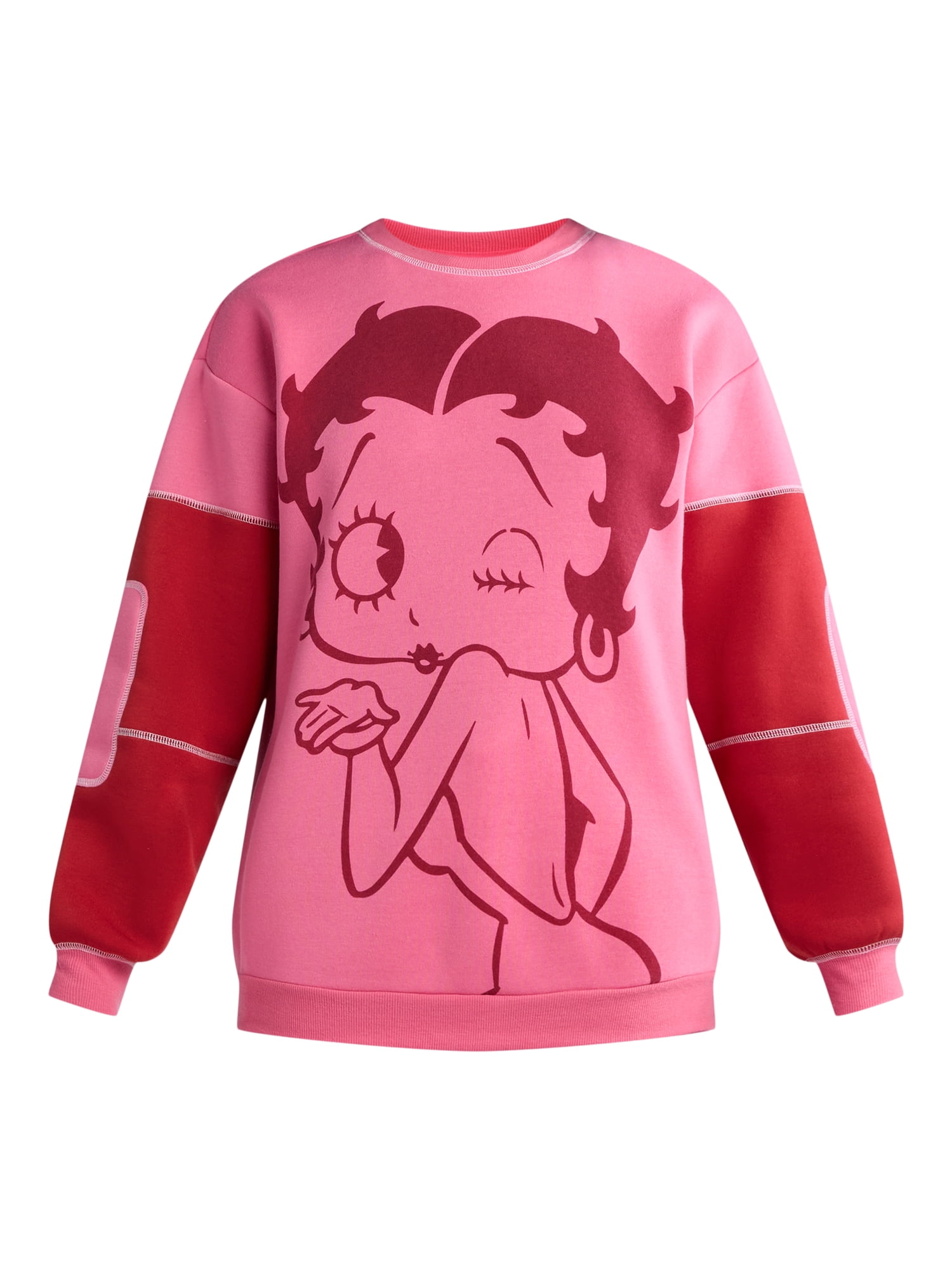 Betty Boop Women’s Colorblocked Graphic Sweatshirt, Sizes XXS-XXL