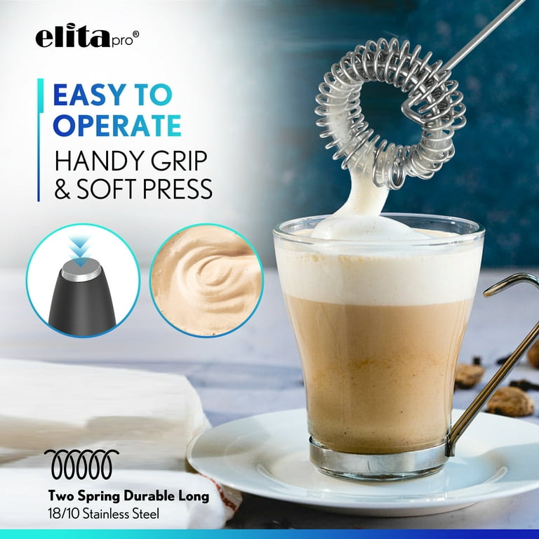 Milk Frother Handheld by Elitapro, coffee, milk
