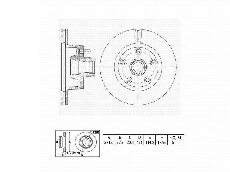 Winstop Brake Rotor and Hub Assembly, Front WS235071, American Motors Concord 1983-1979