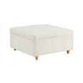 thumbnail image 4 of AOILE Lift-Top Ottoman Coffee Table | Faux Leather Tufted Upholstered with Storage | Large Square Bench for Bedroom & Living Room, 4 of 8