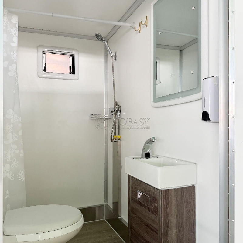 Goeay Mobile Shower and Restroom Trailer with Hot Water and Privacy Stalls for Outdoor Activities