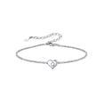 thumbnail image 1 of Pulsera de corazón inicial Silvora Pulseras de dijes Pulseras de cadena de plata de ley 925 Letra Q, 1 of 8