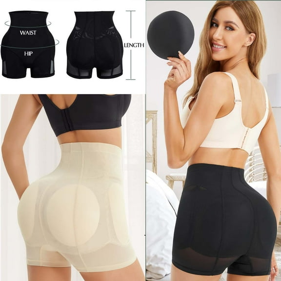 Padded Butt Shapewear Thickened and Enhanced Detachable Chest Pad High-Waisted Tummy Control Hip Seamless Solid Shaping Shorts