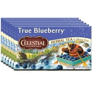 Celestial Seasonings, Herbal Tea, Caffeine Free, True Blueberry, 20 Tea Bags, 1.6 Oz (Pack of 6)
