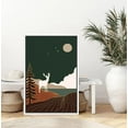 thumbnail image 2 of PixonSign Framed Wall Art Print Set Deer in The Golden Green Night Forest Animals Wilderness Illustrations Modern Art Farmhouse/Country Colorful Dark for Living Room, Bedroom, Office - 16"x24" White, 2 of 5