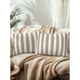 thumbnail image 2 of Waterproof Outdoor Throw Pillows with Inserts 12"x20" Set of 2, Beige Striped Soft Decorative Pillowcases for Couch Bedroom, Modern Farmhouse Beige White Stripes Pillow Covers for Sofa Living Room, 2 of 8