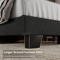 thumbnail image 6 of Virans King Size Bed Frame, Linen Platform Bed Frame with Upholstered Headboard,Sturdy Solid Wood Slats Support,Noise Free,No Box Spring, Easy to Assemble - Dark Gray, 6 of 8